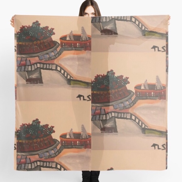 Art In The Courtyard Scarf(Custom Made) - Picture 1 of 3